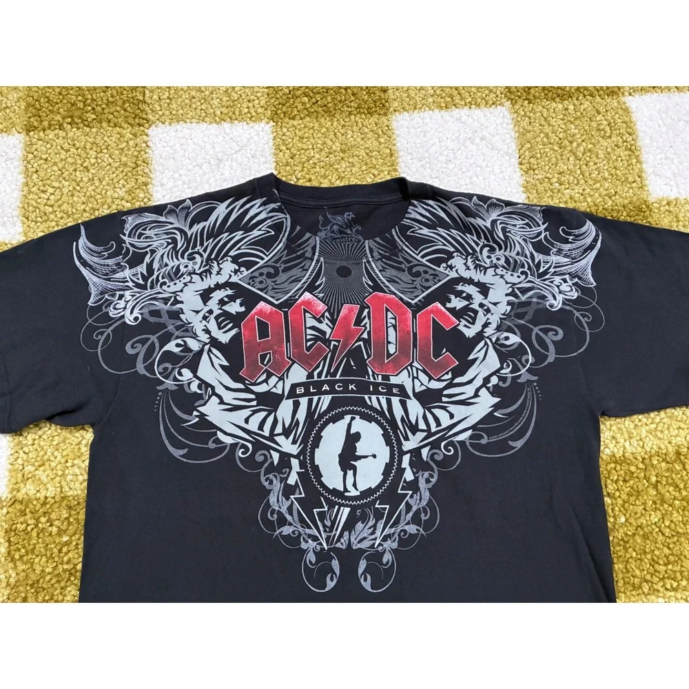 AC/DC Black Ice Graphic T-Shirt Chemistry Black Large 2008 Album Rock Tee - Picture 2 of 6
